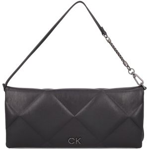 Black quilted clutch bag with monogram logo