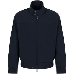 Blouson with zip in canneté fabric