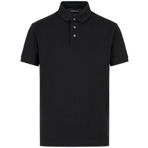 Polo shirt in jacquard jersey with optical motif
