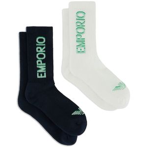 Set of 2 terry socks with sporty logo lettering