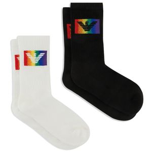 Set of 2 terry socks with sporty rainbow logo