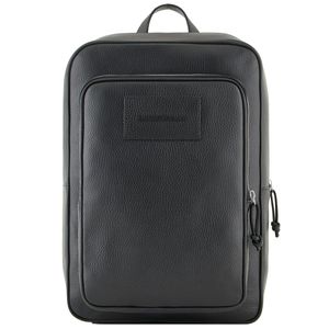 Backpack with laptop holder in tumbled leather