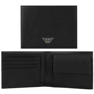 Saffiano eco-leather wallet with eagle logo