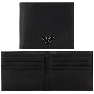 Wallet in regenerated saffiano leather with eagle plate