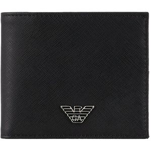 Wallet in regenerated saffiano leather with eagle plate