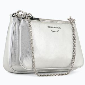 Mini bag doppia a tracolla laminata effetto cracklé