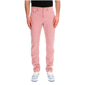 John trousers with pink micro-weave