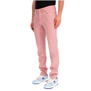 John trousers with pink micro-weave
