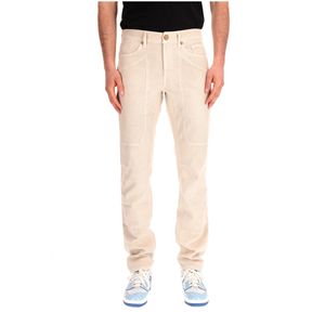 John trousers with Beige micro-weave
