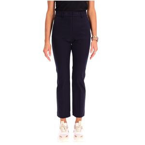 Pantaloni chino blu regular fit con chiusura a gancio