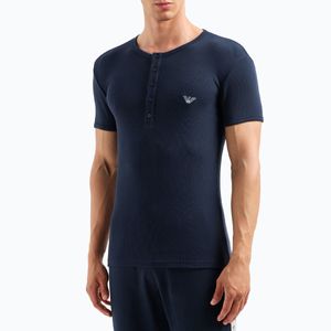 Slim ribbed henley T-shirt with logo