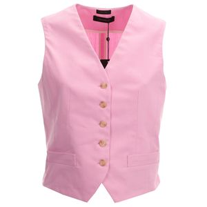 Waistcoat with button closure in tone on tone yarn