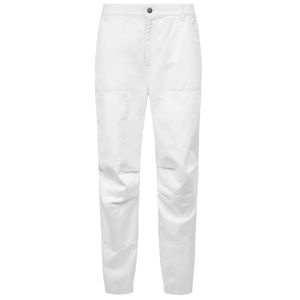 White Judy wide leg jeans with elastic on the hem