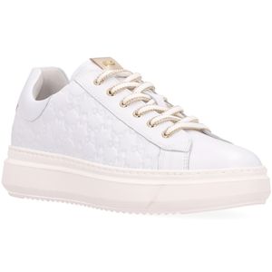 Sneakers in pelle con logo all over