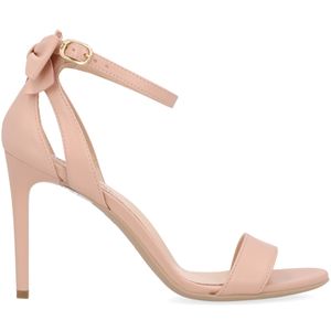 Leather sandal with stiletto heel