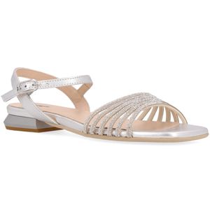 Leather block sandal with buckle