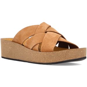 Woven suede wedge slipper