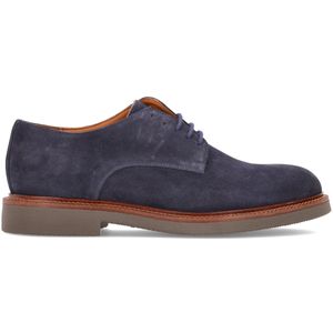 Derby in Tobacco Blue suede