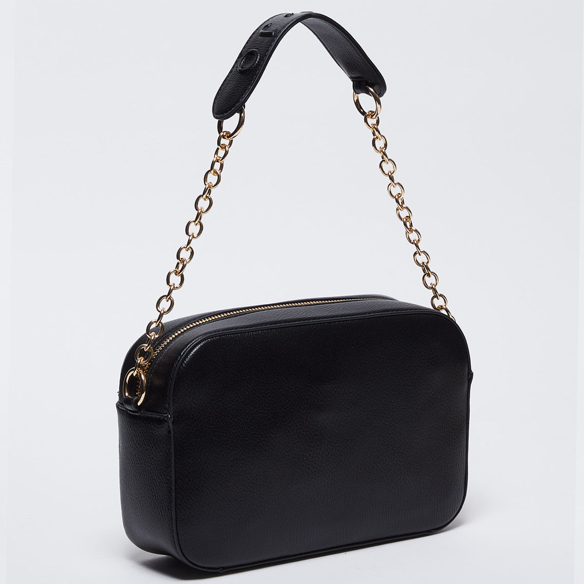DESIGN - Borsa da spalla dorata con tracolla doppia sottile