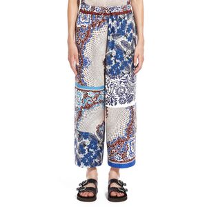 West trousers with blue bandana print