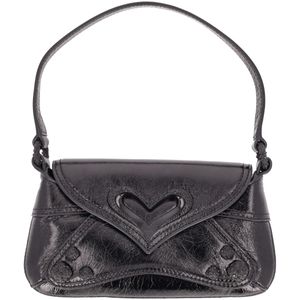 Pinko black mini bag with heart and jewel applications