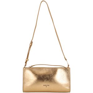 Fly Metallic clutch bag with double internal pocket