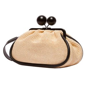 Pasticcino Efebo bag in two-tone beige and black raffia