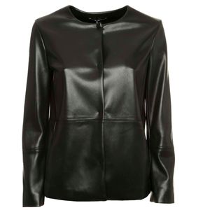 Festive black eco-leather jacket