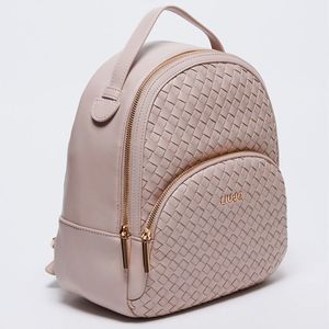 Woven eco-leather backpack with logo