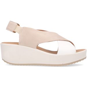 Two-tone sandal with wedge