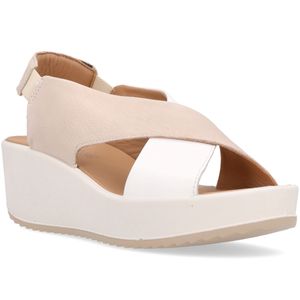 Two-tone sandal with wedge