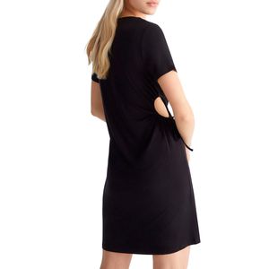 Black jersey dress with cut-out