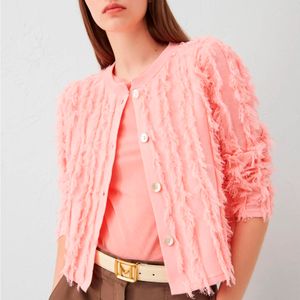 Cardigan Ethel con frange all over