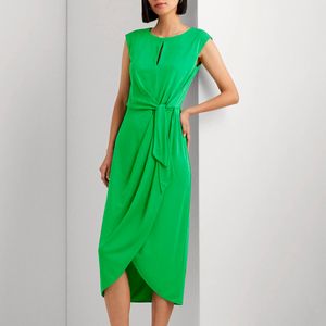 Tubino midi in jersey stretch con fiocco