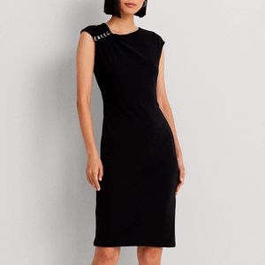 Black cocktail dress with chain detail