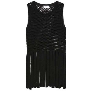 Spora knitted vest with fringes