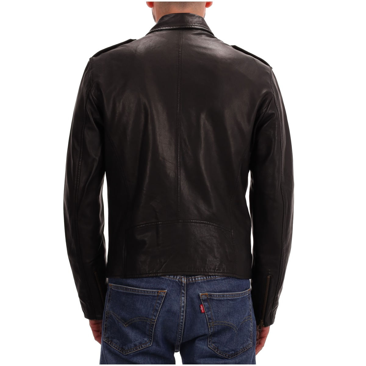 Bomboogie Ecto Black Leather Biker Jacket On Arteniit