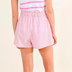 Shorts a righe con fiocco