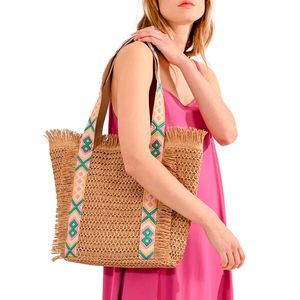 Borsa tote da spiaggia in rafia