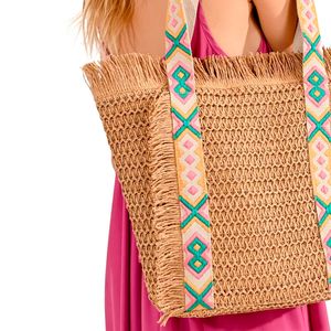 Borsa tote da spiaggia in rafia