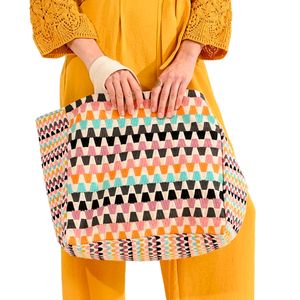 Borsa tote in cotone stampa colorata