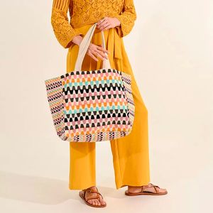 Borsa tote in cotone stampa colorata