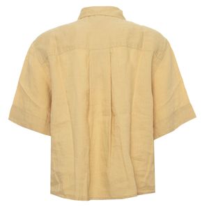 Relaxed-fit linen shirt with short sleeves
