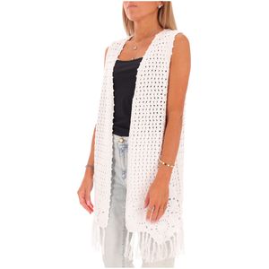 White crochet vest
