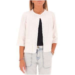 White jacket with crochet edges