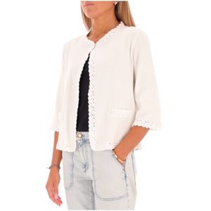 White jacket with crochet edges