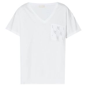 T-shirt with pocket and rhinestones