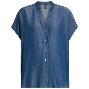 Camicia blu in twill Cremona