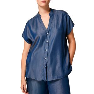 Camicia blu in twill Cremona