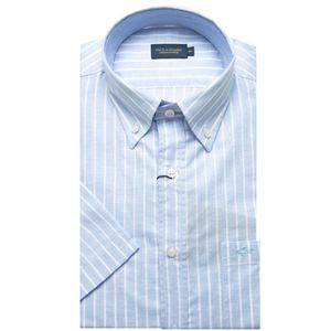 Light blue striped shirt in cotton and linen